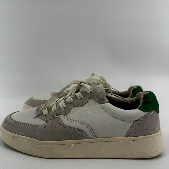 Soludos The Roma Retro Sneakers Leather Tennis Lace Up Colorblock Kelly Green 10 - Picture 5 of 7